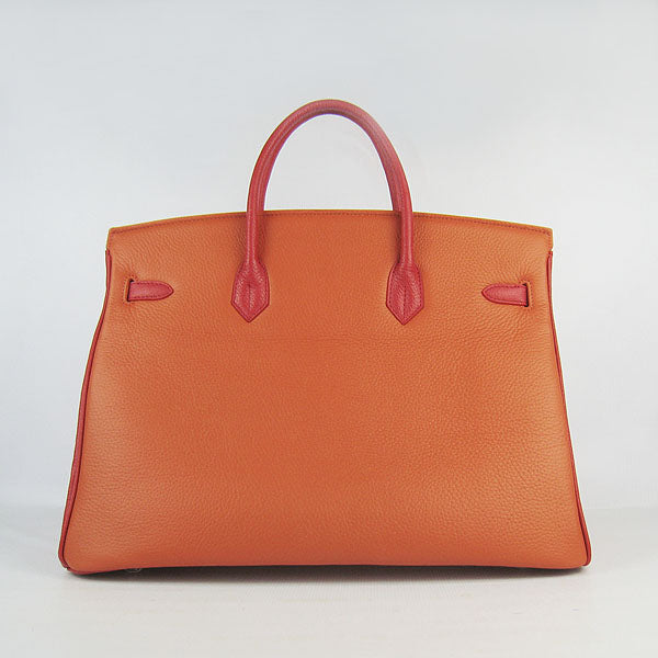 Hermes Birkin 35cm Togo Leather Handbags 6099 Red/ Orange/ Green S