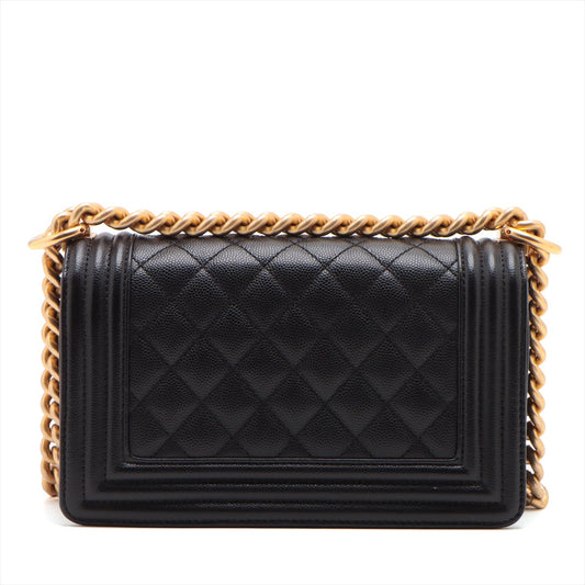 Chanel Boy Chanel 20 Small Caviar S Chain Shoulder Bag Black G A67085