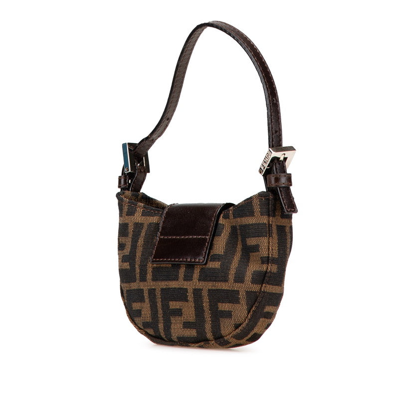 Fendi Mini Croissant Zucca Canvas Leather Handbag
