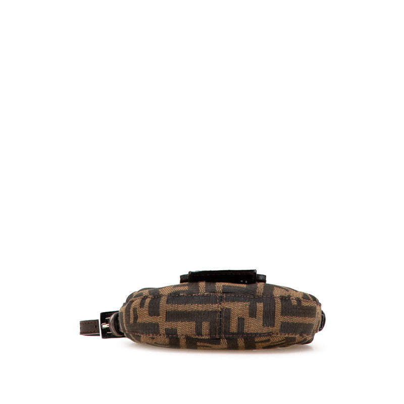 Fendi Mini Croissant Zucca Canvas Leather Handbag