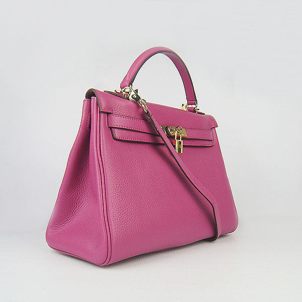 Luxury Hermes Kelly 32cm Togo Leather Handbag 6108 Peach Golden
