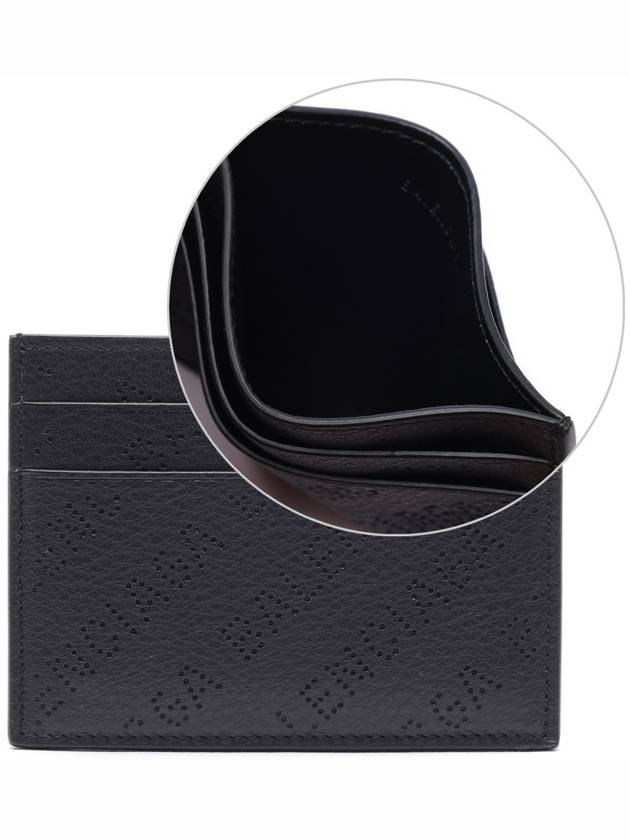 Luxury Balenciaga Trending 2026 Logo Perforated Cash Card Holder Black