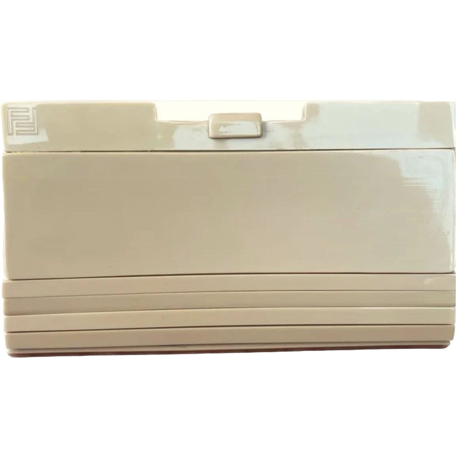 One of a kind, , Fendi ivory Two-way clutch style purse made of Lucite tiles and ivory leather