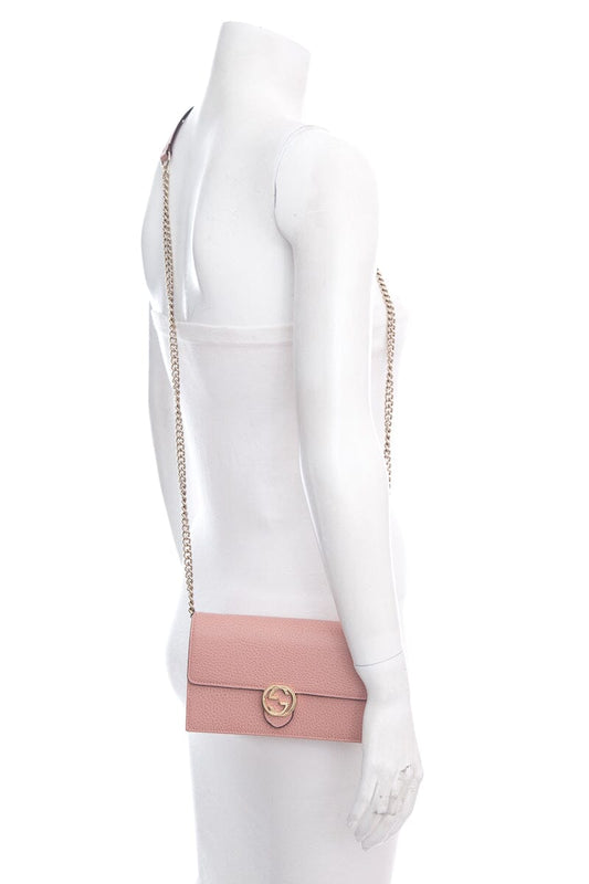 Gucci Interlocking G Pink Leather Handbag