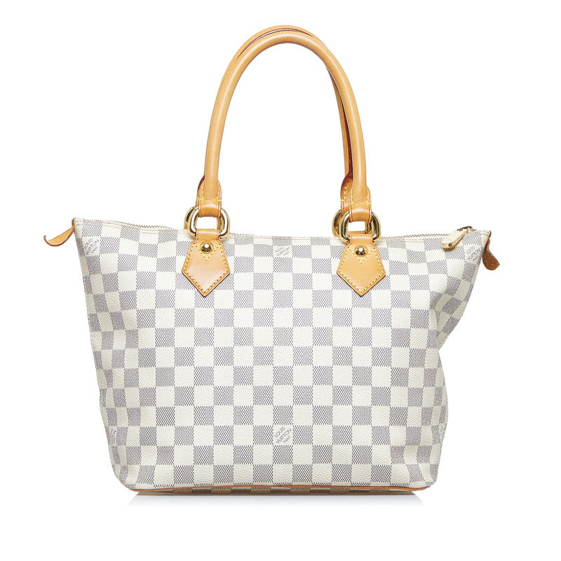 Louis Vuitton Damier Azur Salée PM Handbag N51186 White PVC Leather Louis Vuitton