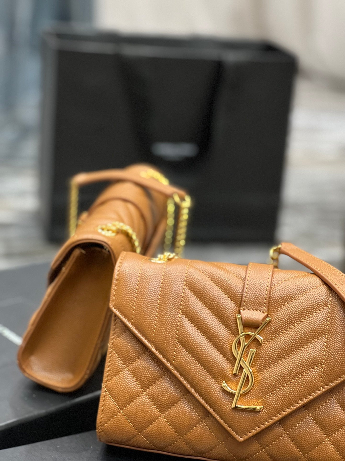 Yves Saint Laurent Small Bag Dark Natural In Mix Matelasse
