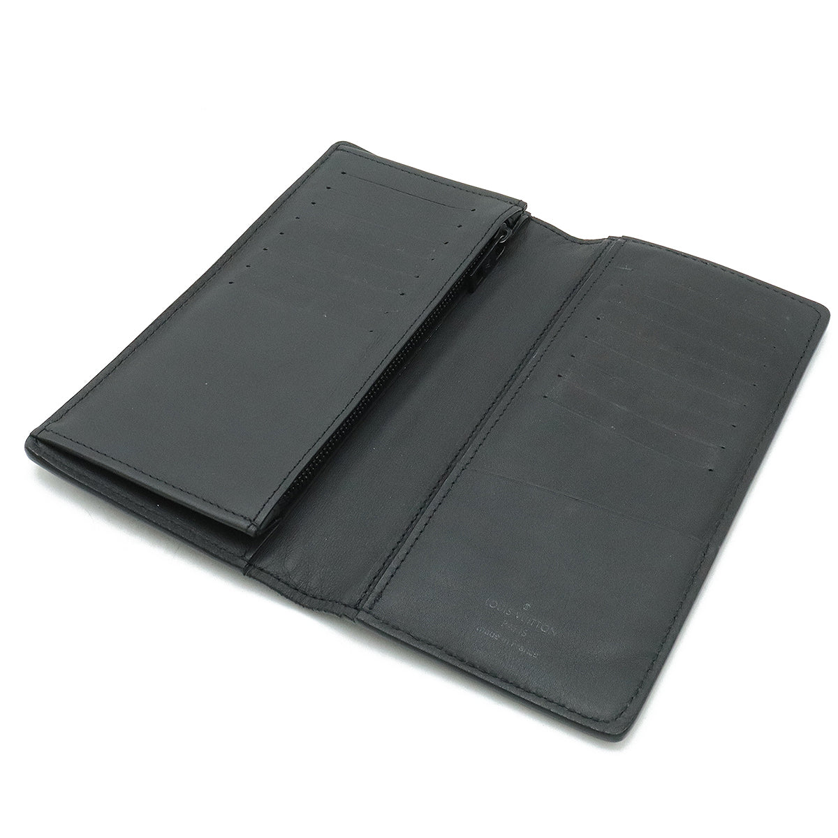 Louis vuitton LV Aerogram Portfolio Brother NM 2 Folded Wallet 2 Folded Green Leather Noir Black M69980