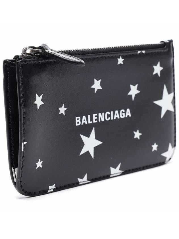 Luxury Balenciaga Trending 2026 Stars And Moon Print Card Wallet Black