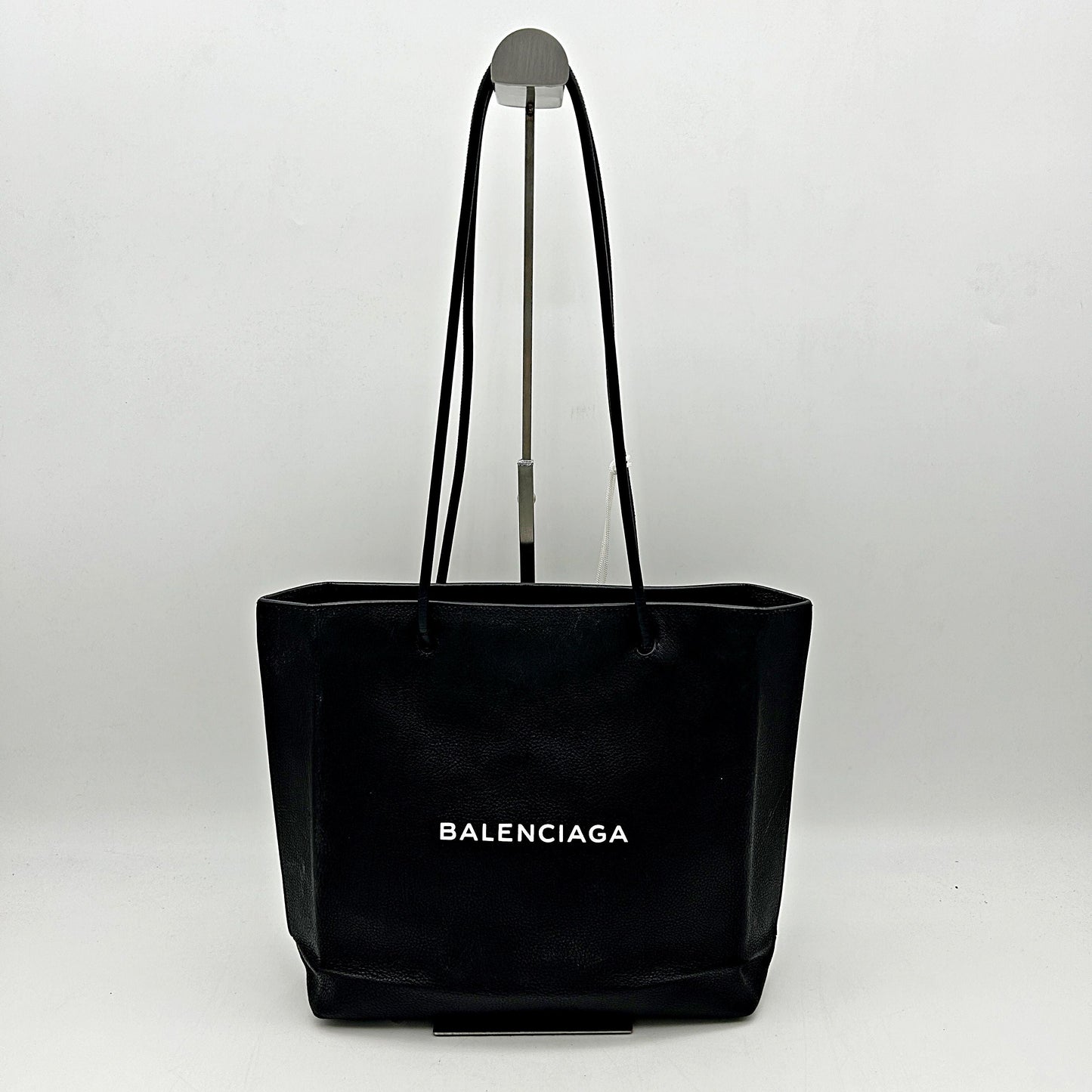 BALENCIAGA Calfskin Logo Small Shopping Black LA39923