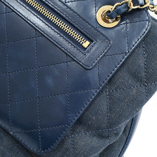 CHANEL Bag Matrasse A93559 Denim Leather Blue G CC Mark 2WAY Hand Chain Shoulder Woman 23rd 8 digit Certificate Box