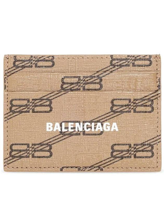 Luxury Balenciaga Trending 2026 BB Monogram Card Wallet Brown