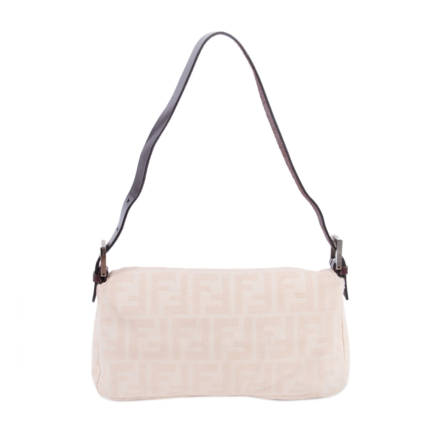 Fendi Natural Canvas Small Baguette