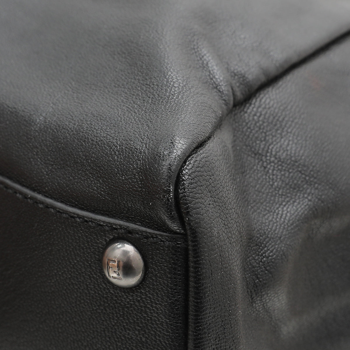 Fendi Black Iconic Peekaboo Zucca Lined Bag
