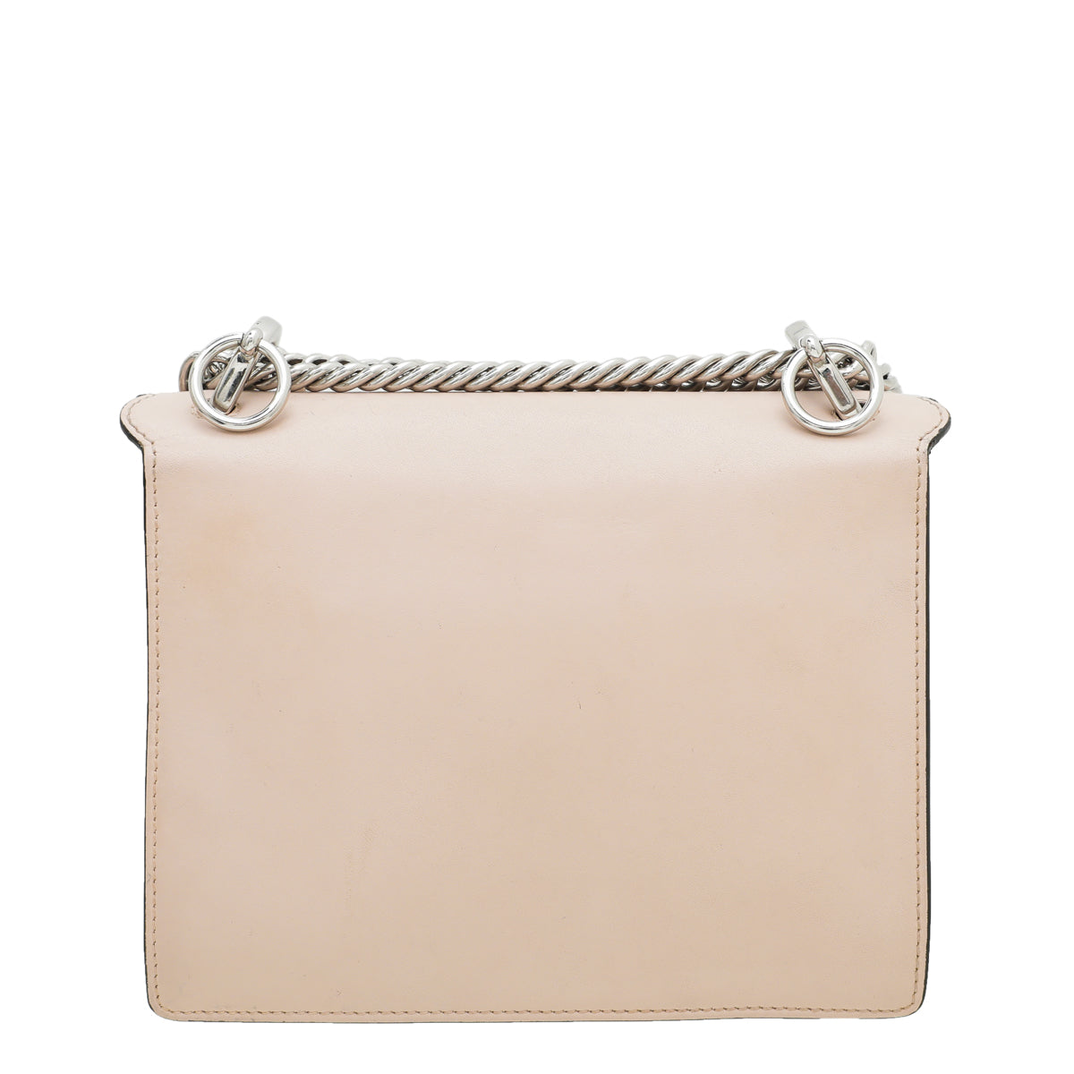 Fendi Peach Kan I Scalloped Studs Bow Flower Small Bag