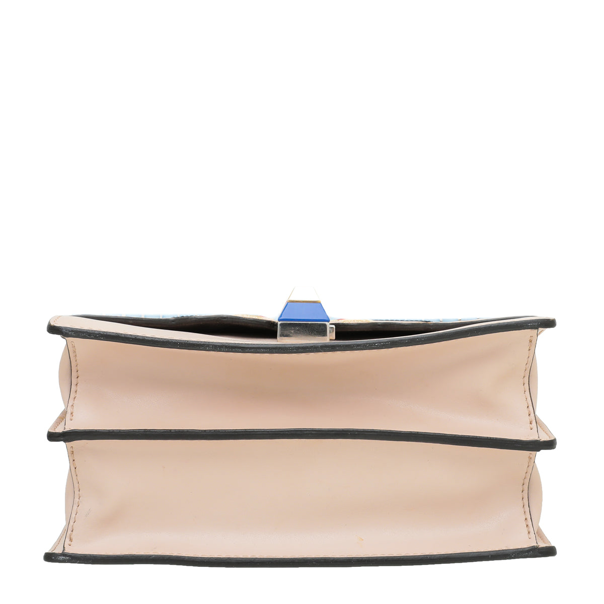 Fendi Peach Kan I Scalloped Studs Bow Flower Small Bag