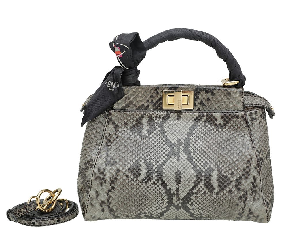 Fendi Bicolor Python Iconic Peekaboo Bag