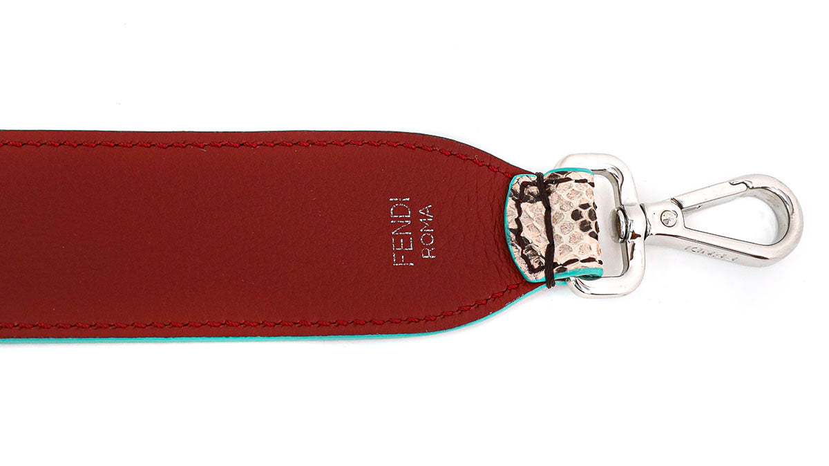 Fendi Maroon- Brown Python Strap You Bag Strap
