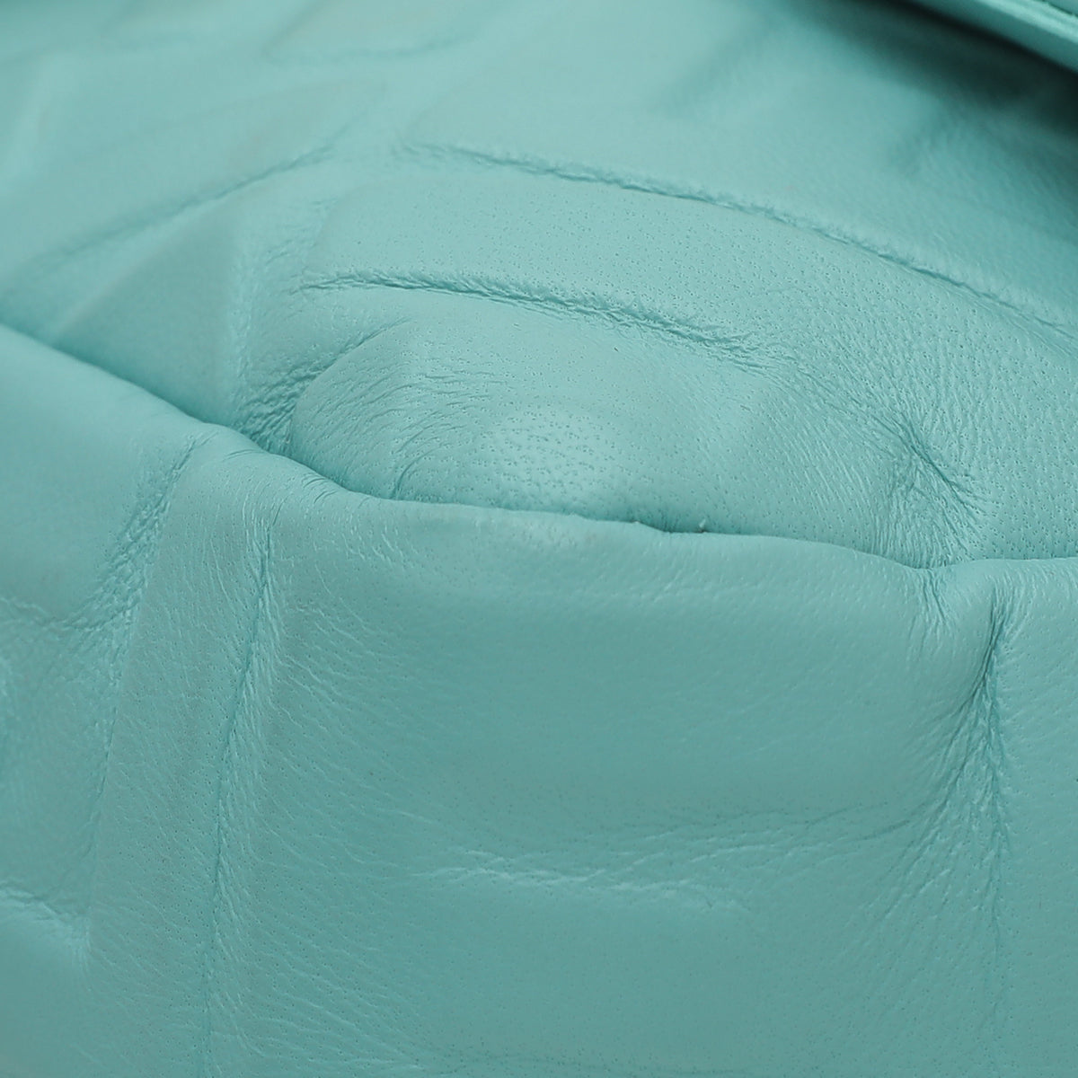 Fendi Tiffany Blue FF Embossed Baguette Medium Bag