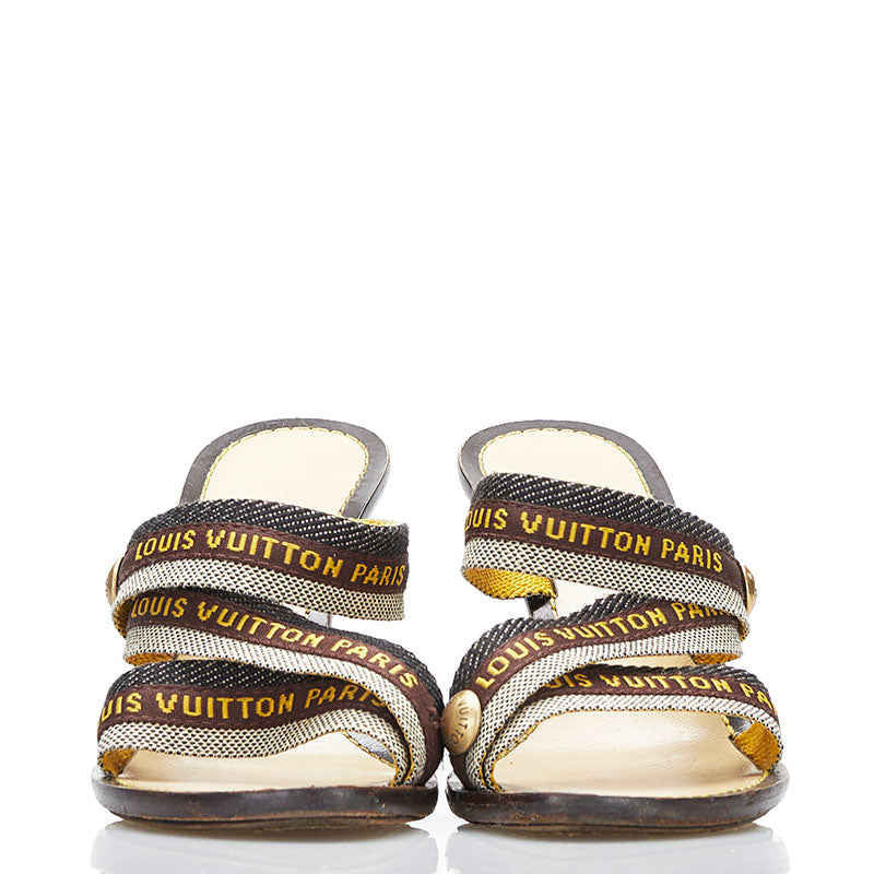 Louis vuitton Sandals Leather/Candy Black Brown Ladies