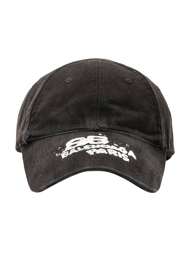 Luxury Balenciaga Trending 2026 Hand Draw BB Icon Ball Cap Black