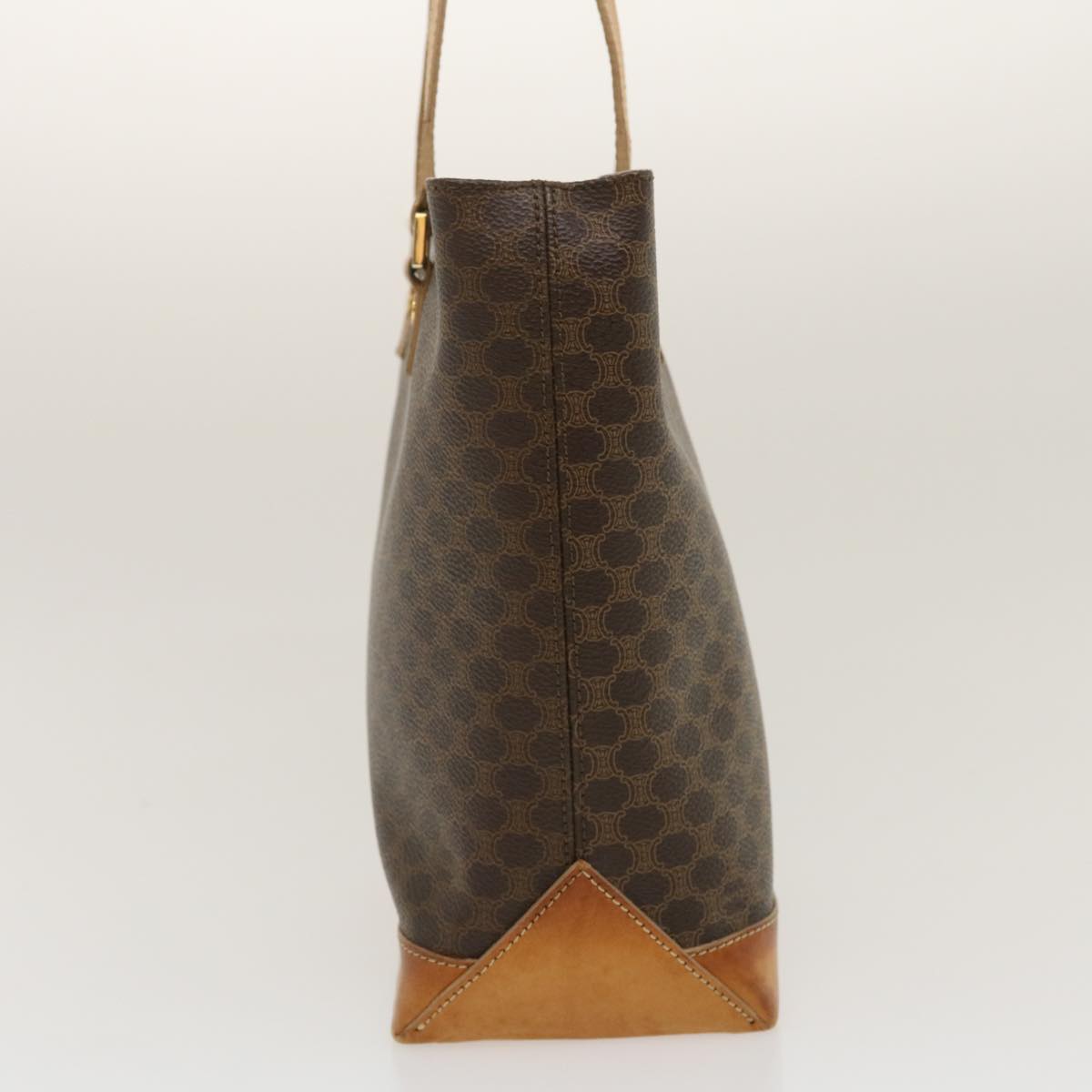 Luxury CELINE Macadam Canvas Tote Bag PVC Leather Brown fm1323