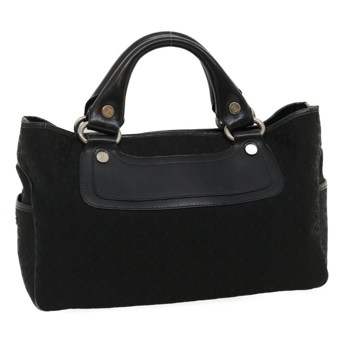Luxury CELINE C Macadam Canvas Tote Bag Buggy Bag Black fm1376