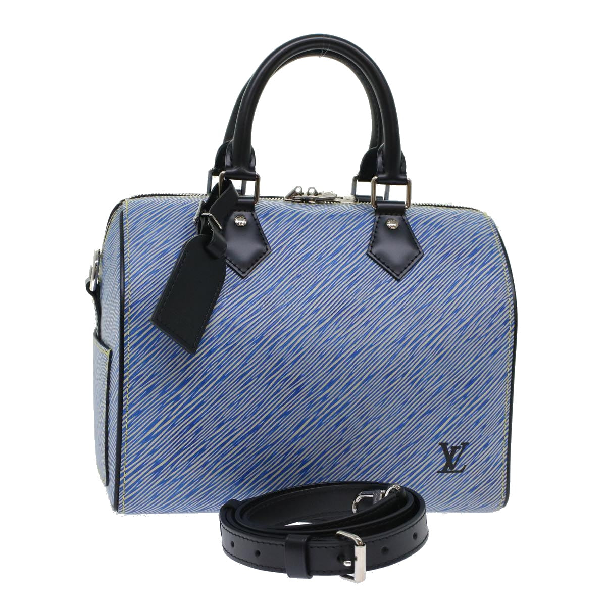 LOUIS VUITTON Epi Bandouliere 25 Hand Bag Blue LV Auth fm2466