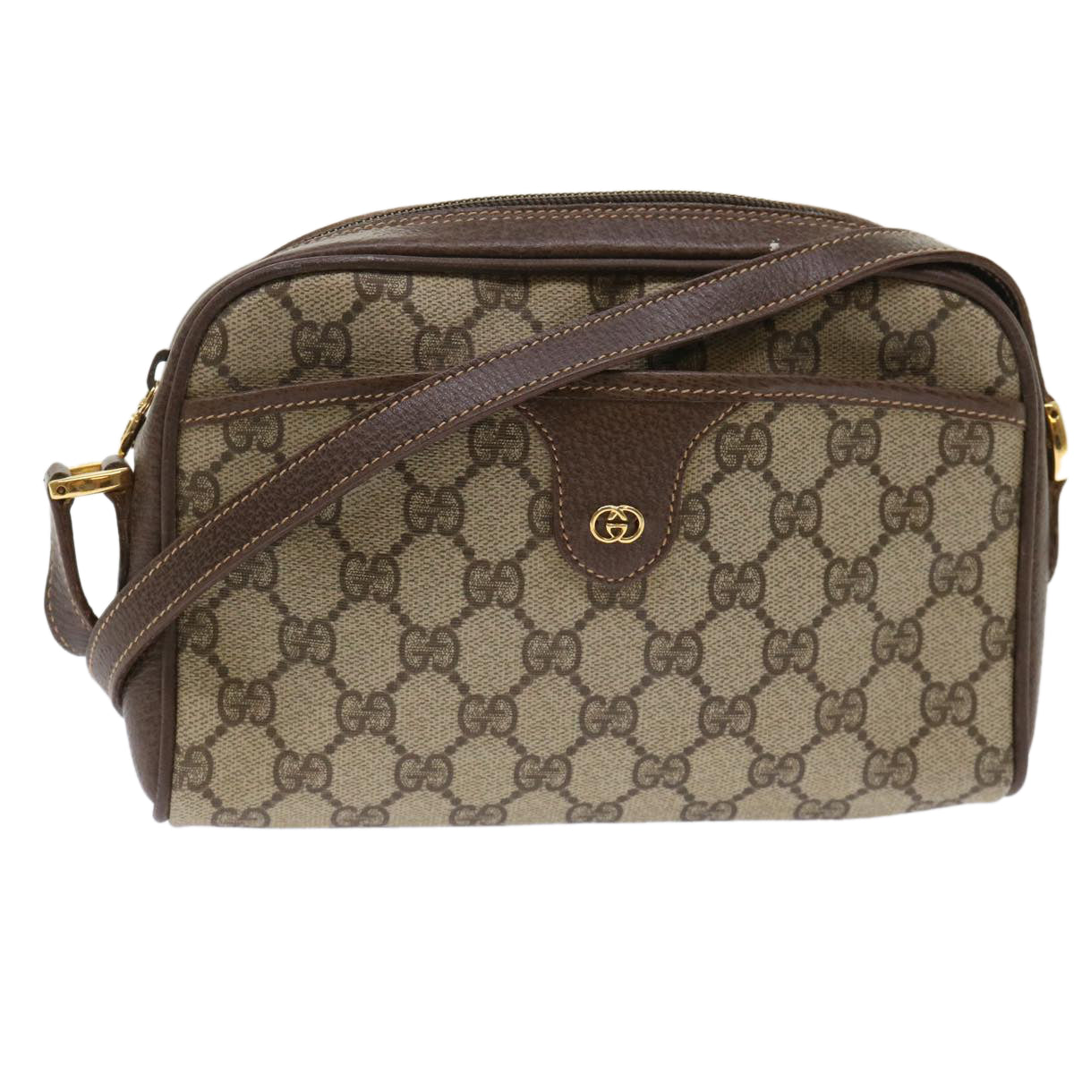 Gucci Leather Canvas Shoulder Bag