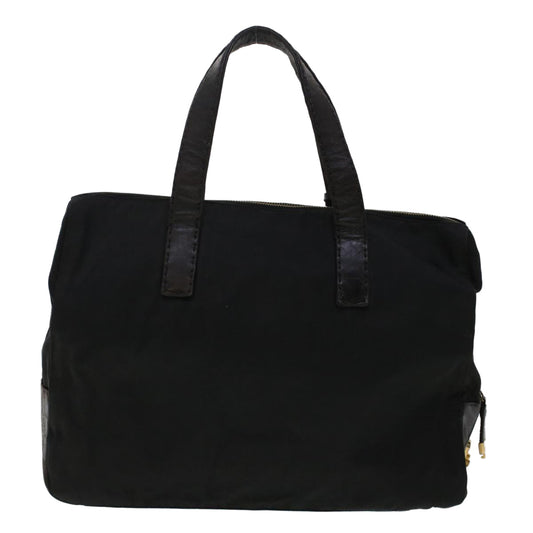 Prada Hand Bag Nylon Leather Black