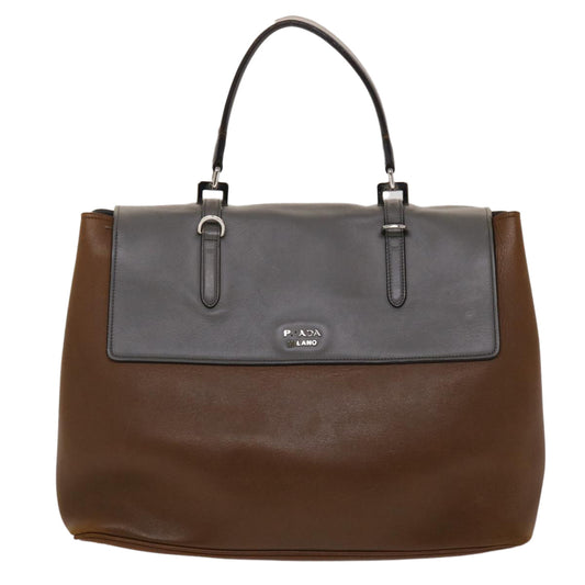 Prada Hand Bag Leather 2way Brown