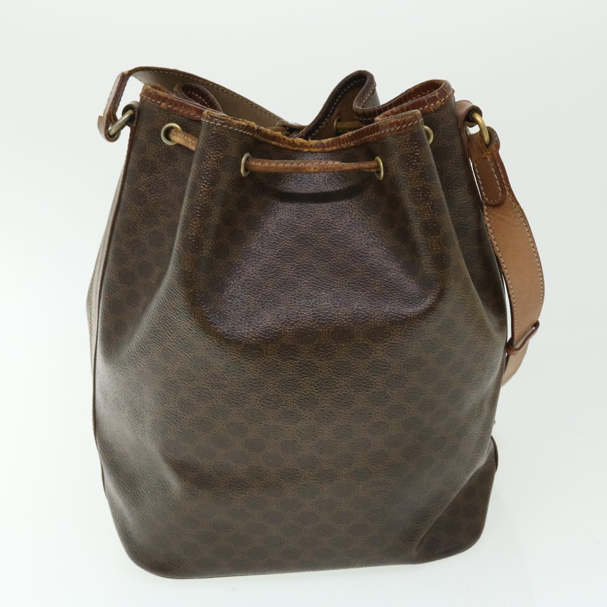 Luxury CELINE Macadam Canvas Shoulder Bag PVC Leather 2Set Brown Beige fm2643
