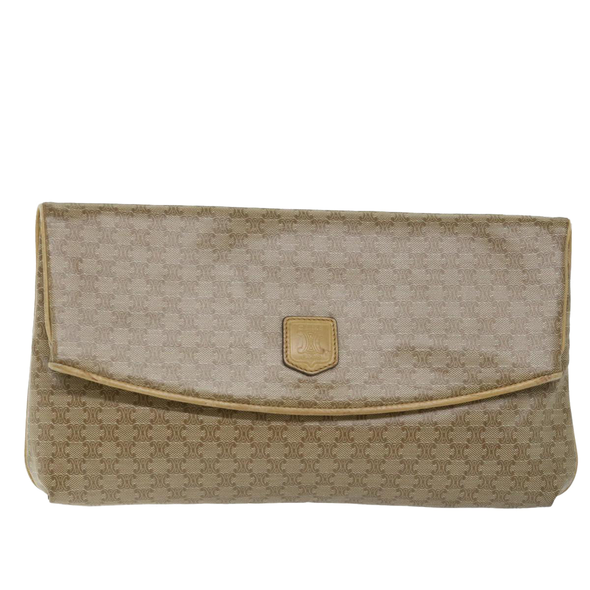 Luxury CELINE Macadam Canvas Clutch Bag Beige fm2889