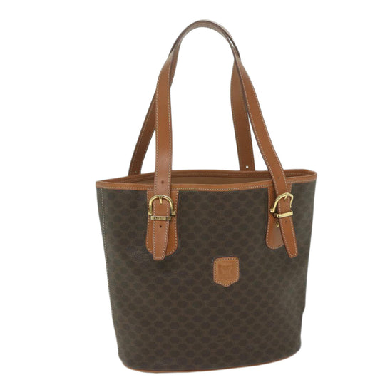 Luxury CELINE Macadam Canvas Tote Bag PVC Leather Brown fm3033