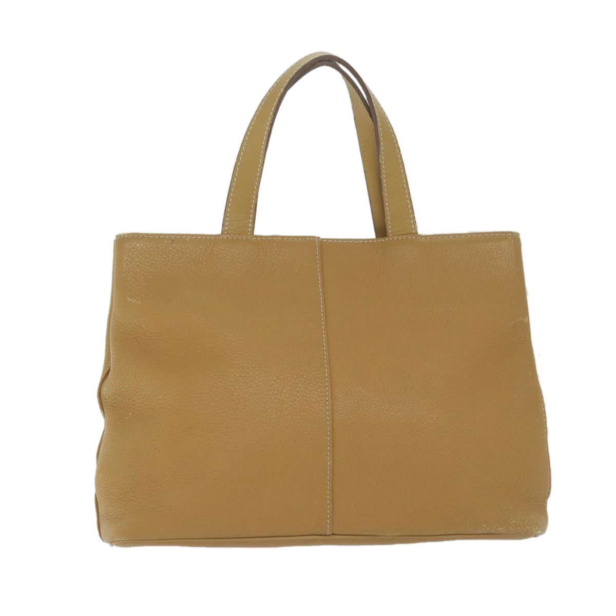 Burberry Tote Bag Leather Beige Auth fm3177
