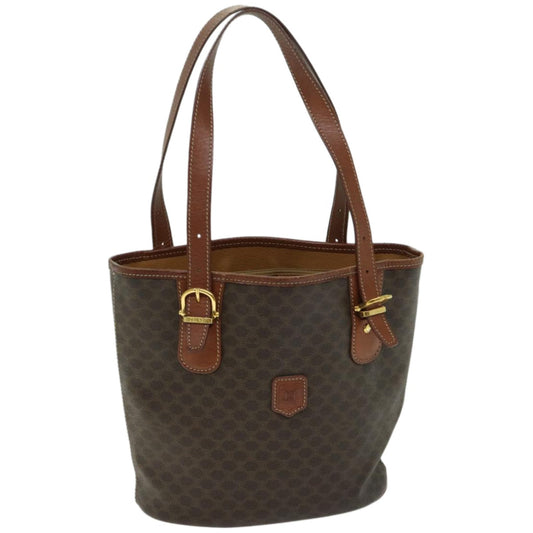 Luxury CELINE Macadam Canvas Tote Bag PVC Brown fm3196