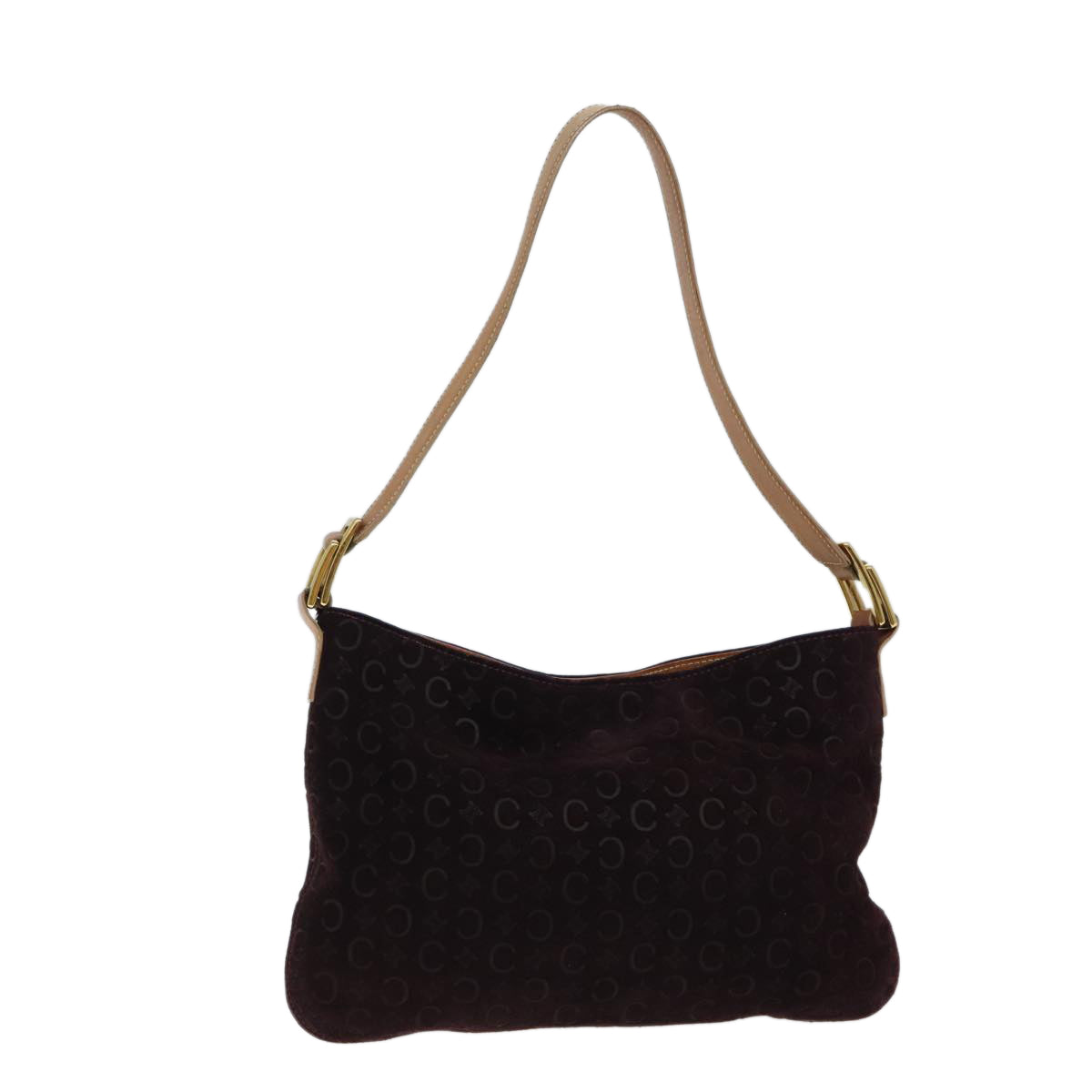 Luxury CELINE C Macadam Canvas Shoulder Bag Bordeaux fm3341