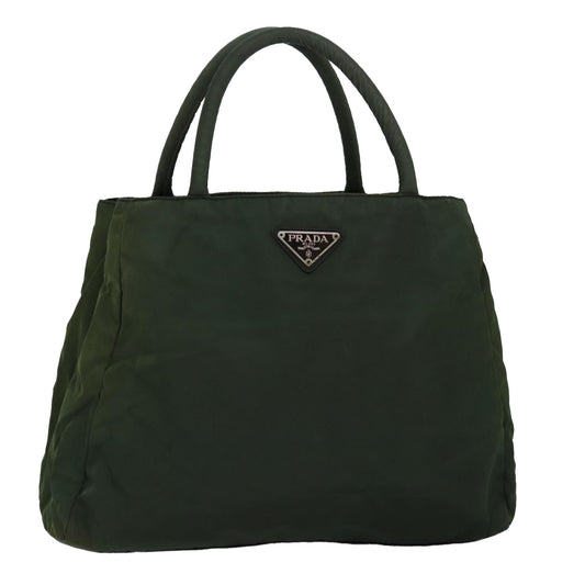 PRADA Hand Bag Nylon Green Auth fm3425