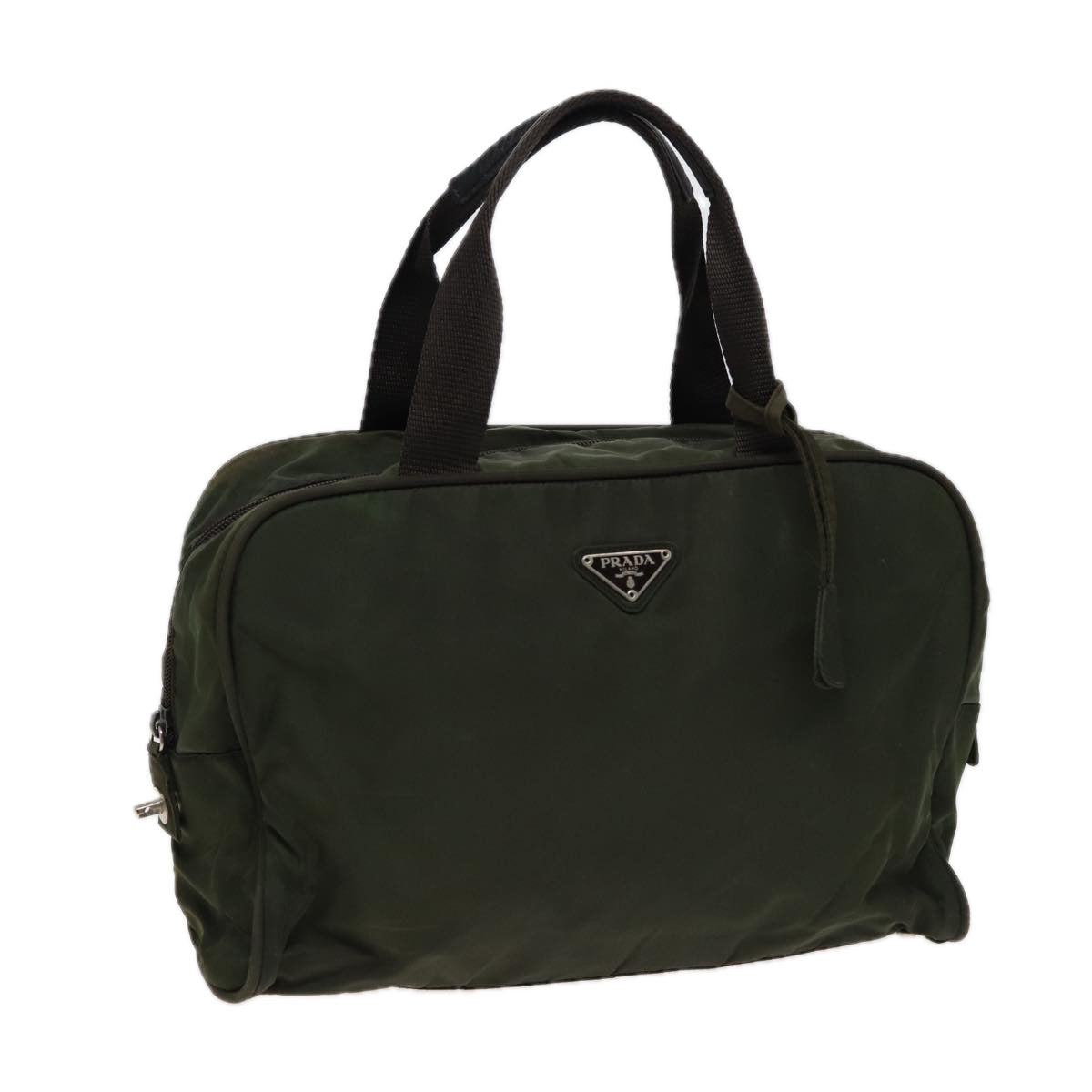 PRADA Hand Bag Nylon Khaki Auth