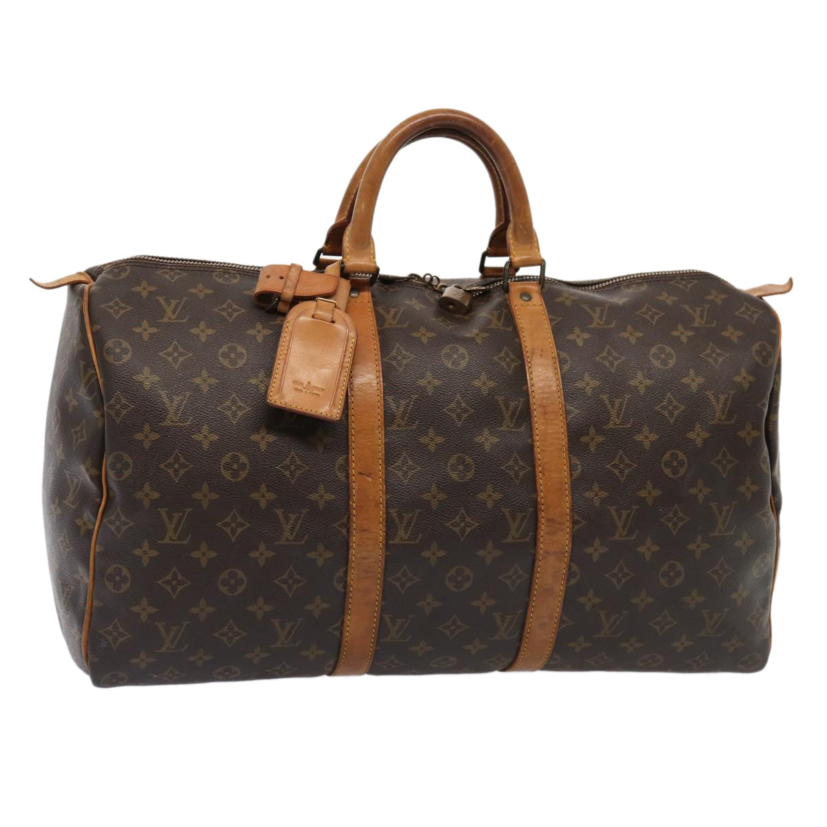 LOUIS VUITTON Monogram Keepall 50 Boston Bag LV Auth fm3687