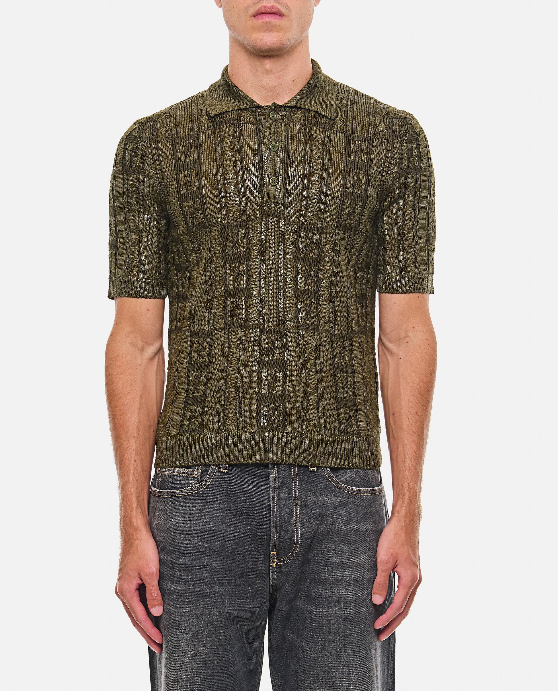Fendi Men Polo Lurex