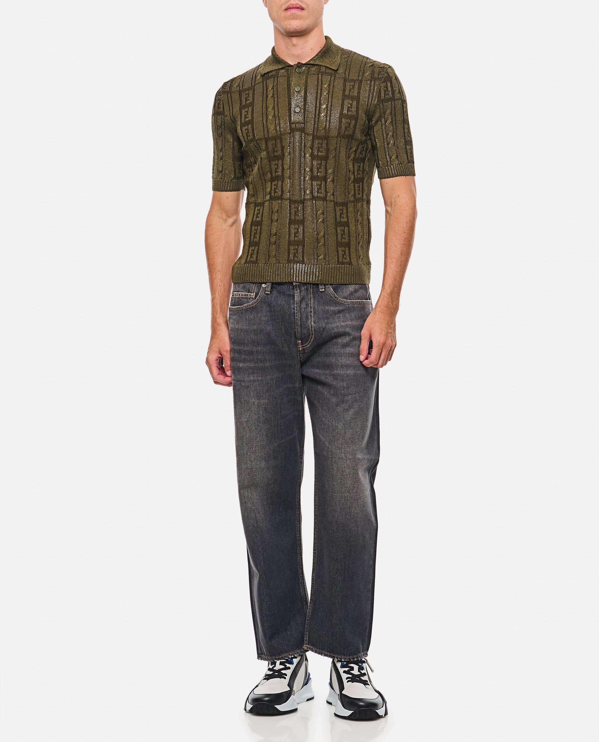 Fendi Men Polo Lurex