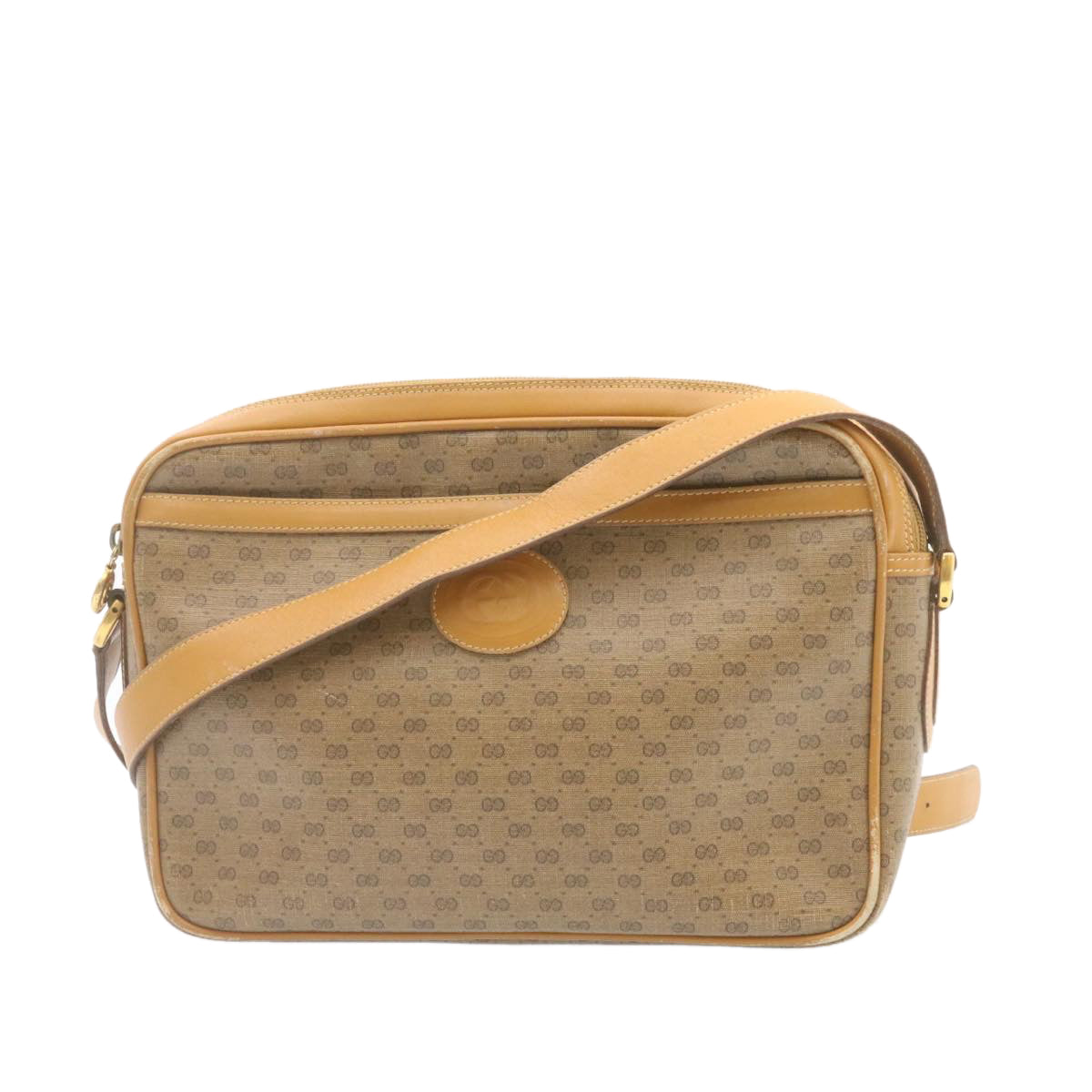 Gucci Leather Canvas Shoulder Bag