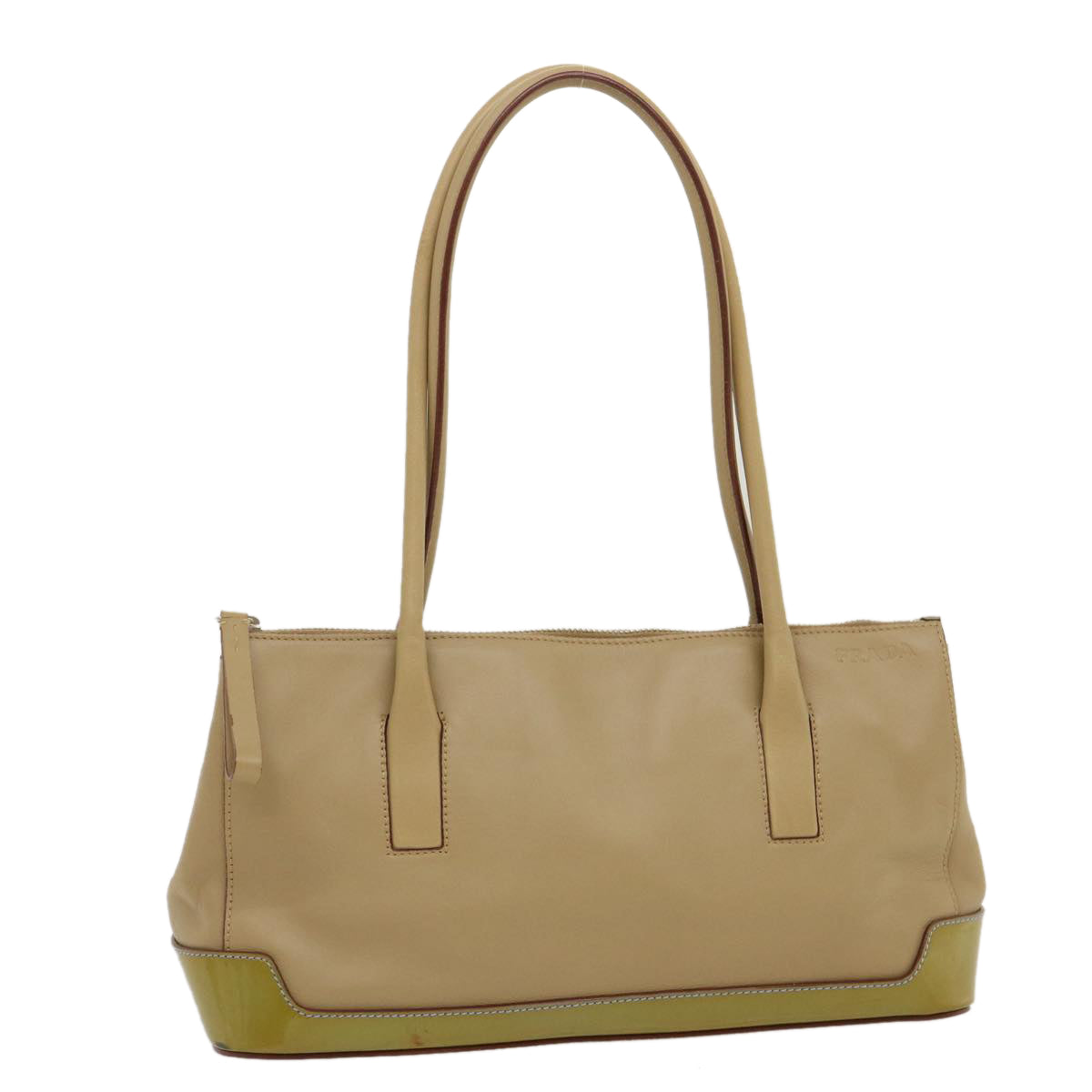 Prada Hand Bag Leather Enamel Brown