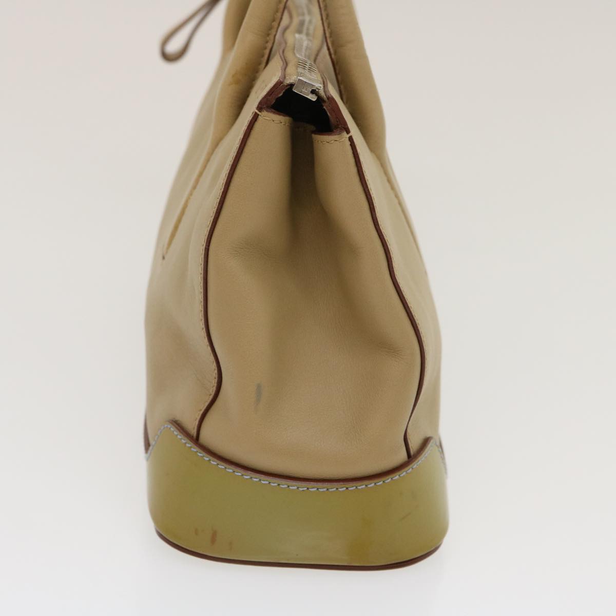 Prada Hand Bag Leather Enamel Brown