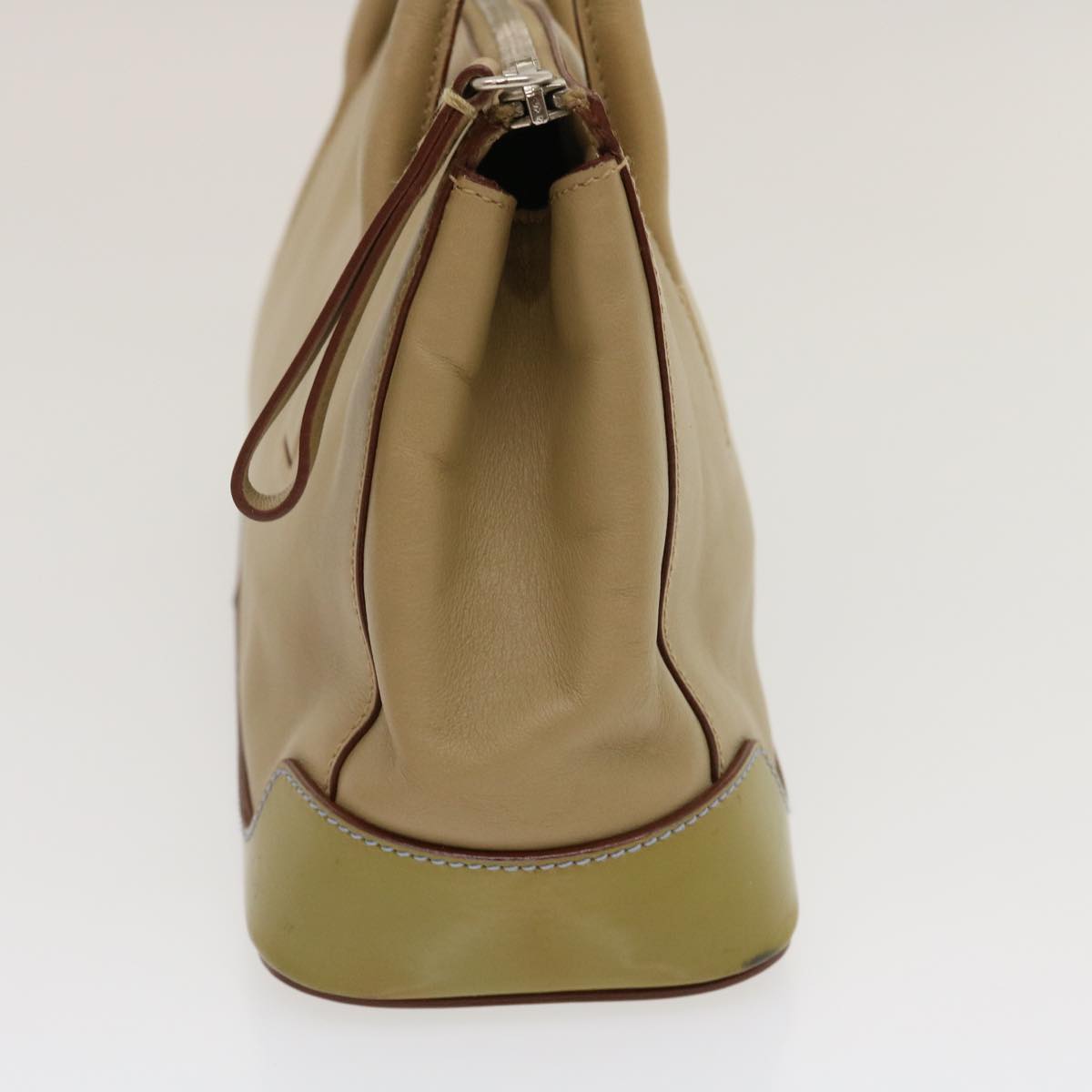 Prada Hand Bag Leather Enamel Brown