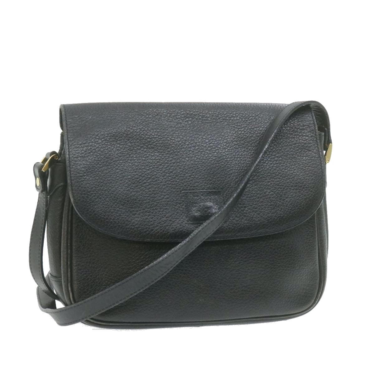 Burberry Nova Check Shoulder Bag Leather Black Auth am636g