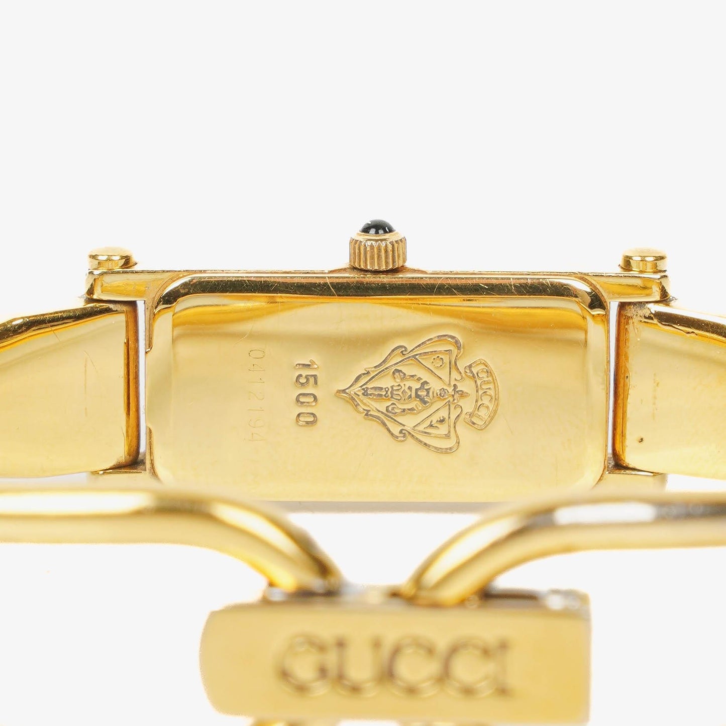 Gucci 1500 Rectangular Gold-Tone Stainless Steel Watch