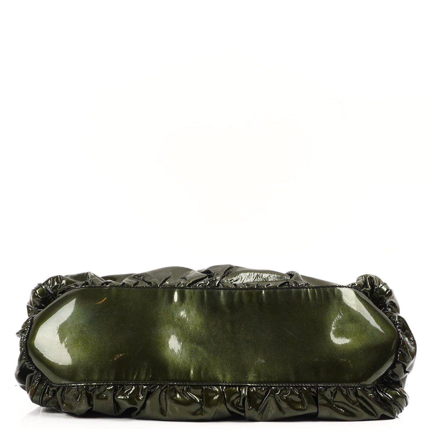 Gucci Abbey D-Ring Olive Green Patent Leather Hobo Bag