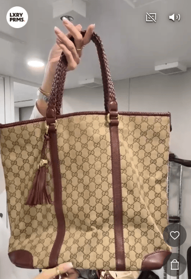 Gucci Leather Canvas Tote