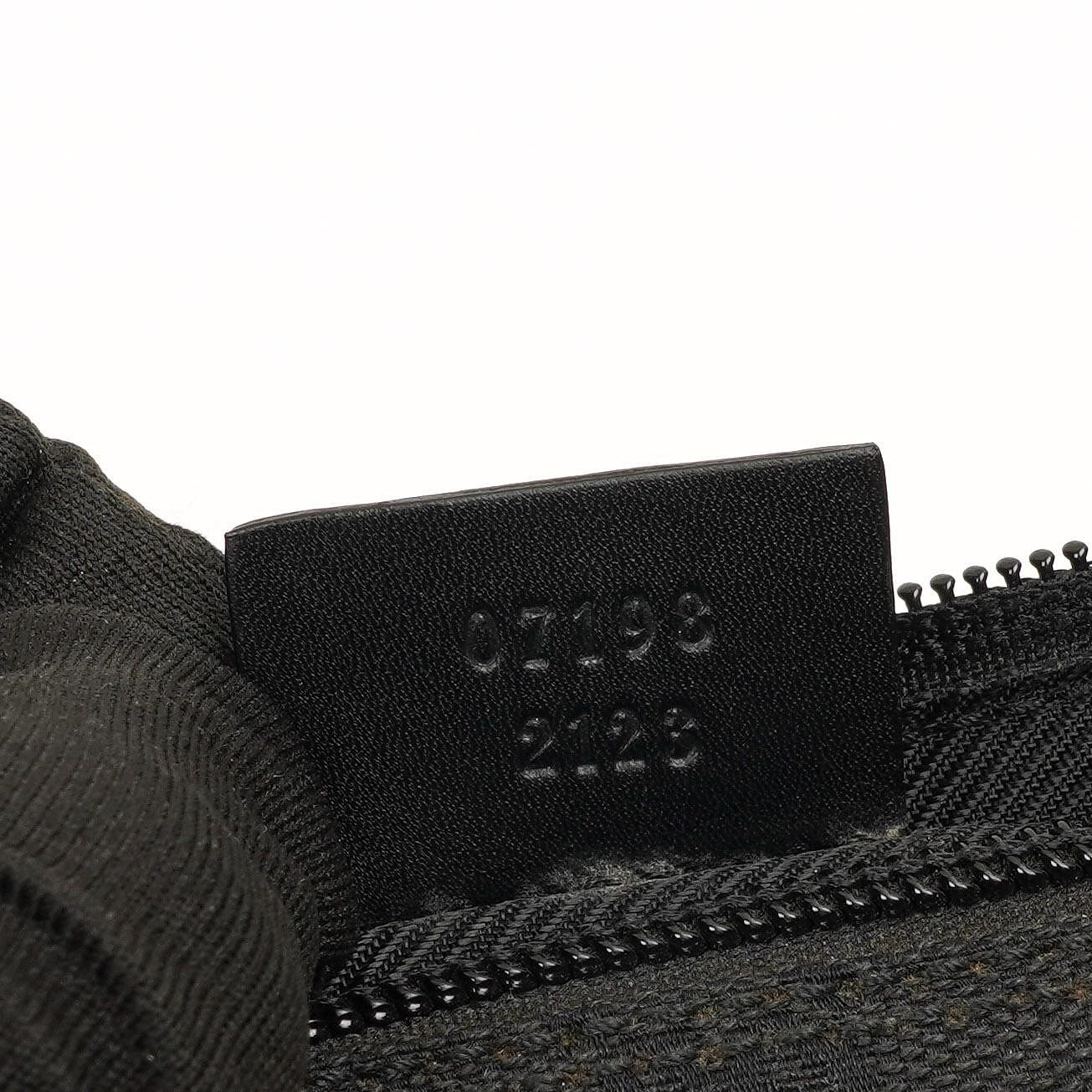 Gucci Baguette Pochette Boat Black GG Monogram Bag
